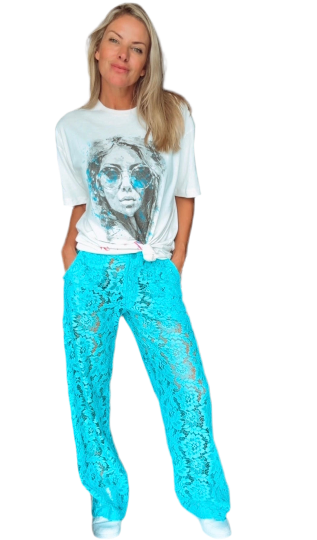 Calça de renda NAXOS - turquesa