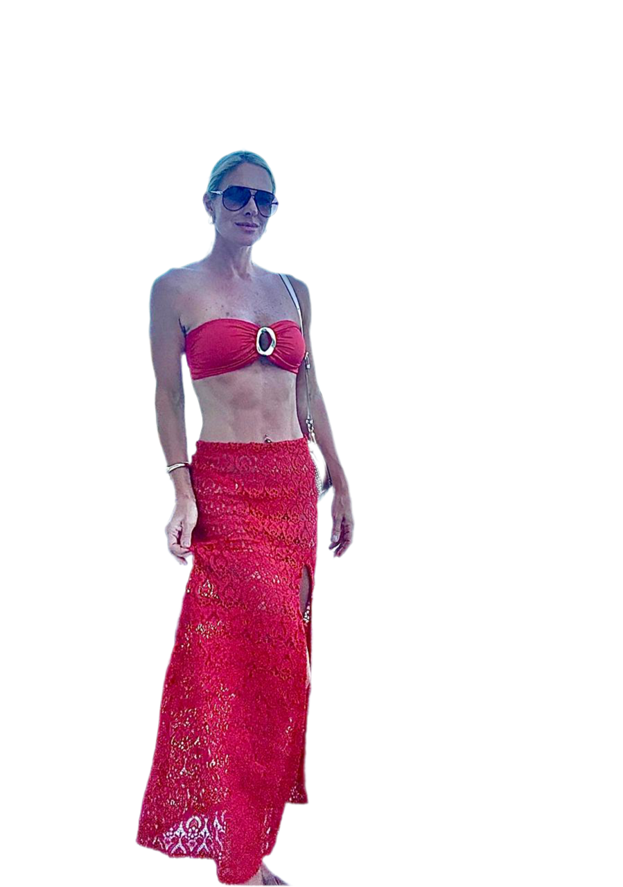 Saia de guipir Perissa - vermelha