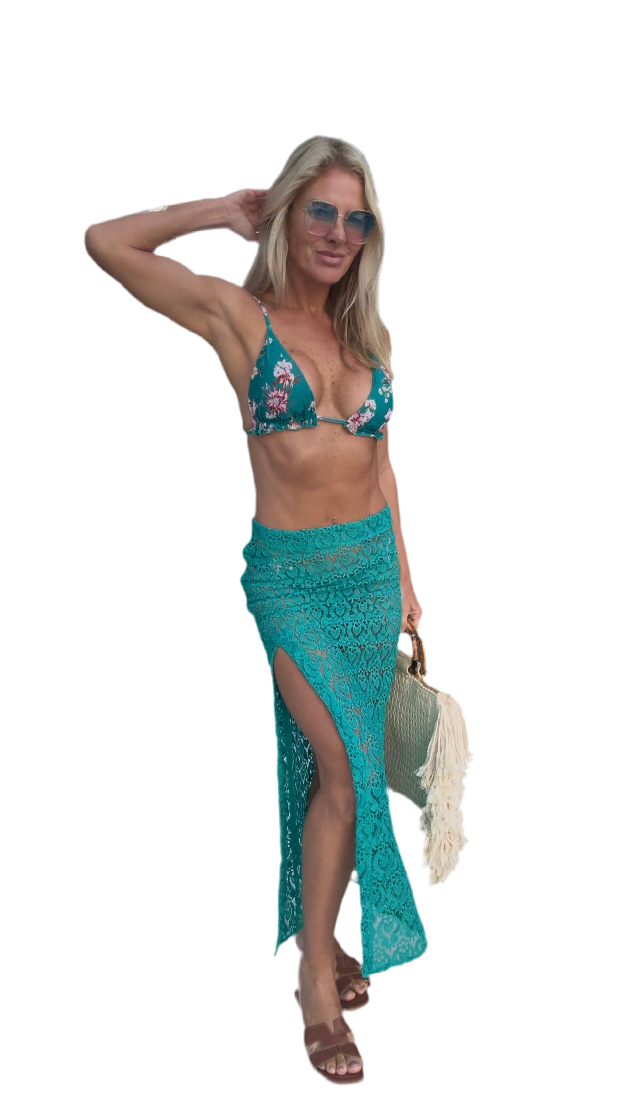 Saia de guipir Perissa - verde