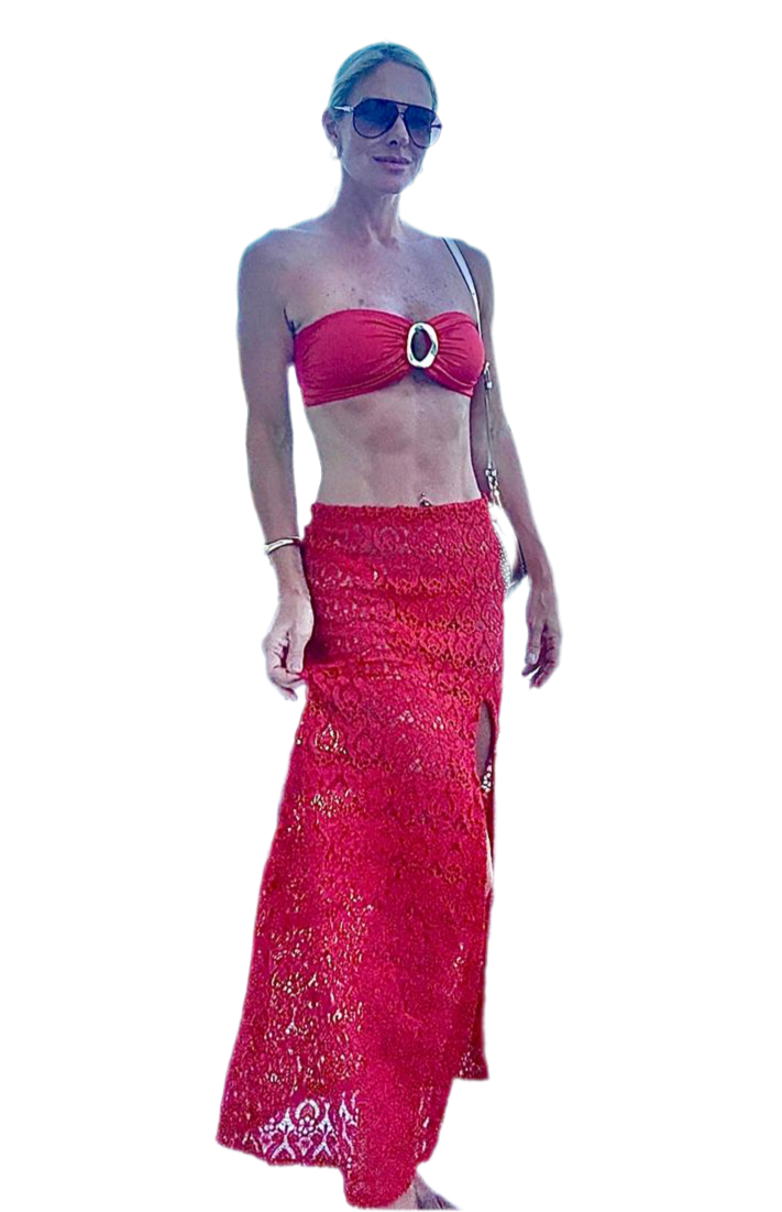 Saia de guipir Perissa - vermelha