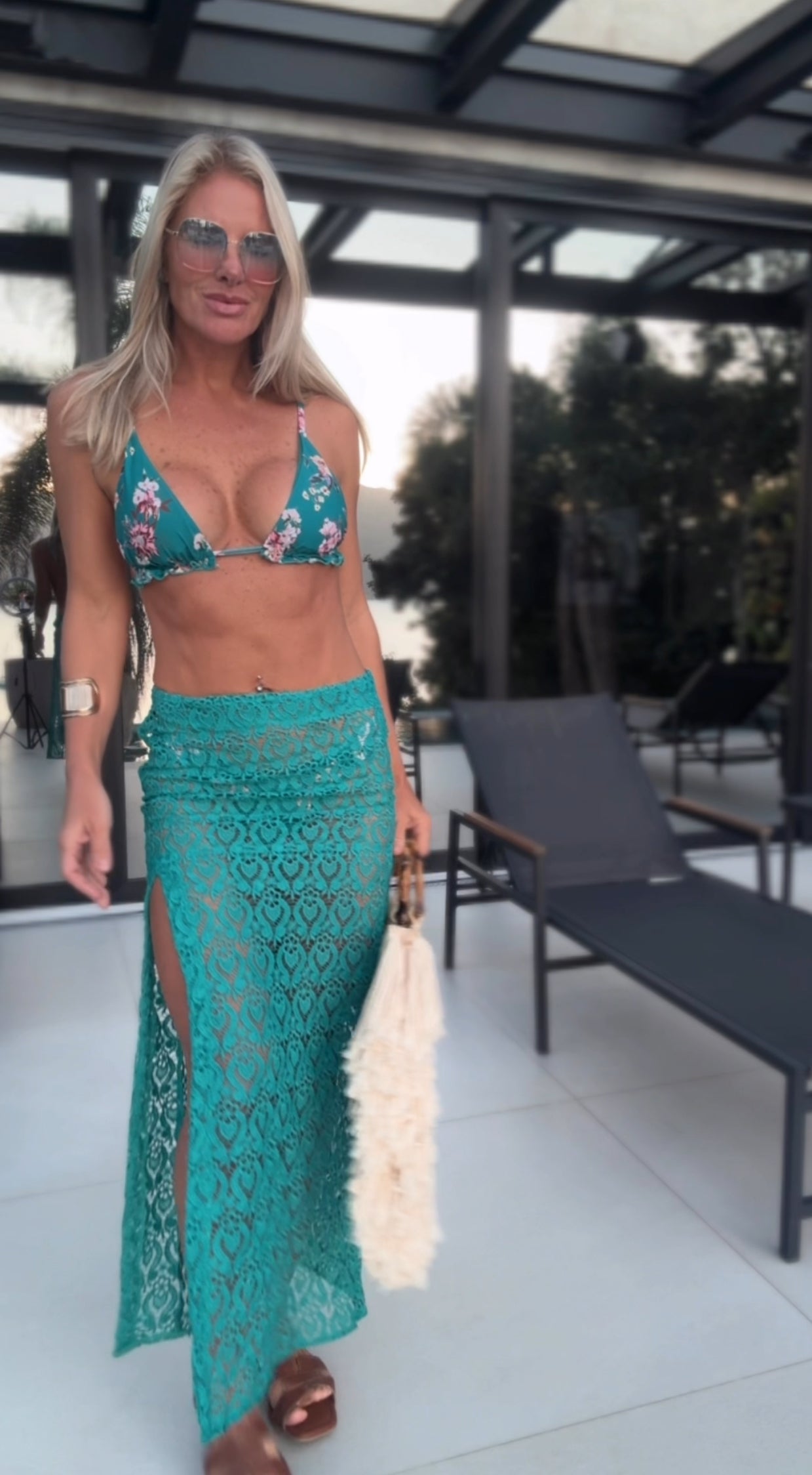 Saia de guipir Perissa - verde