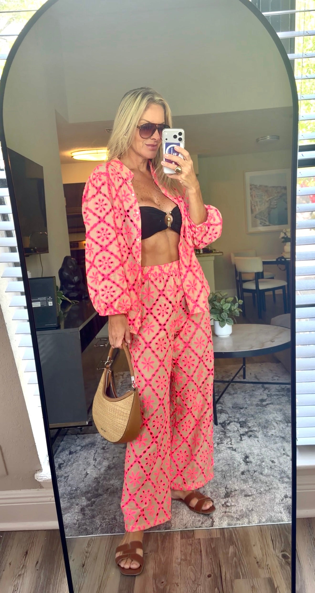 Conjunto de laise - nude com rosa
