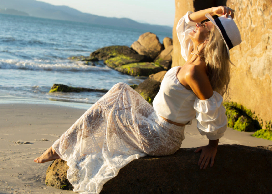 Saia de renda TRANCOSO - off white