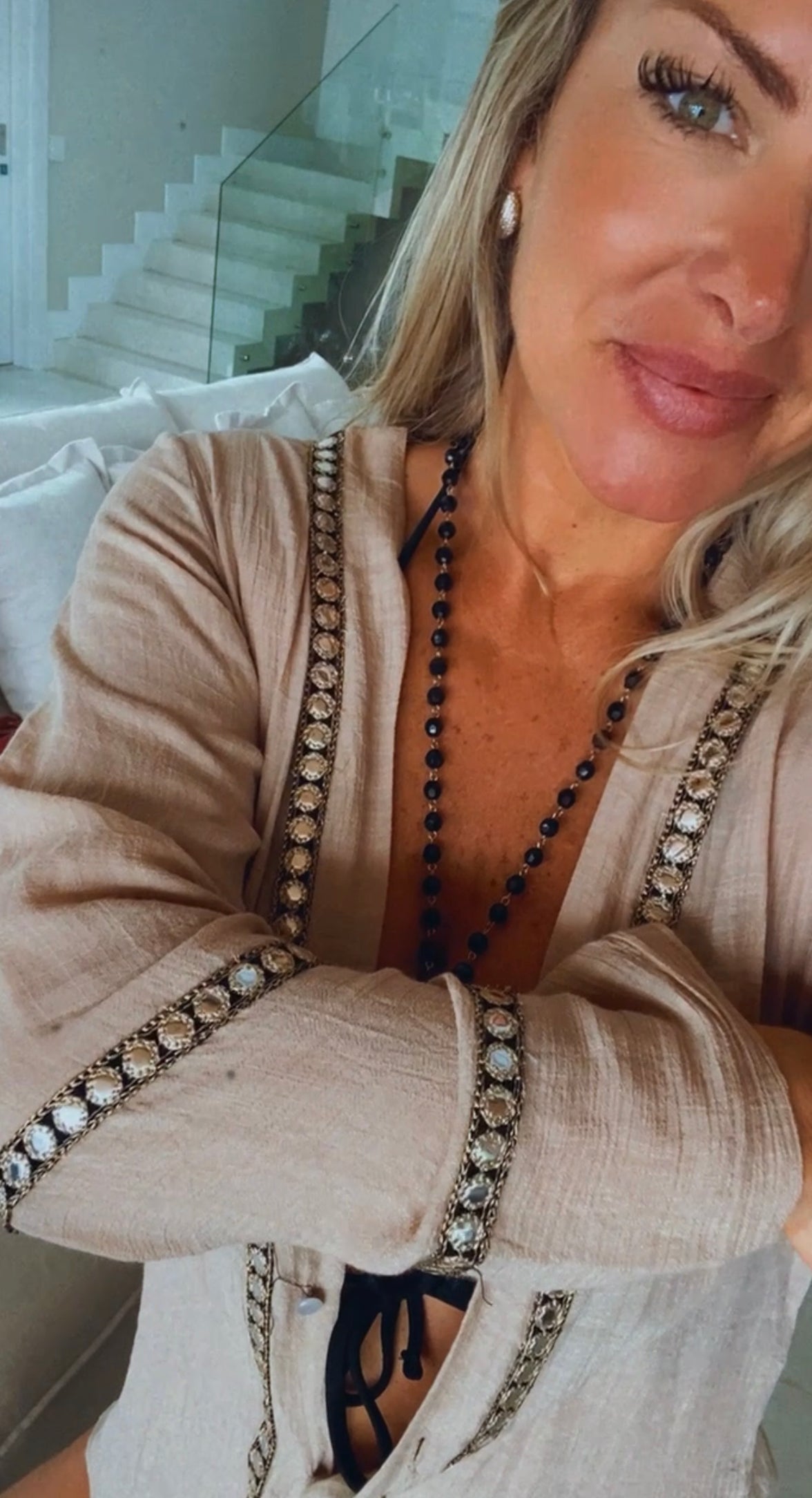 Camisa Marrakech - preta com dourado