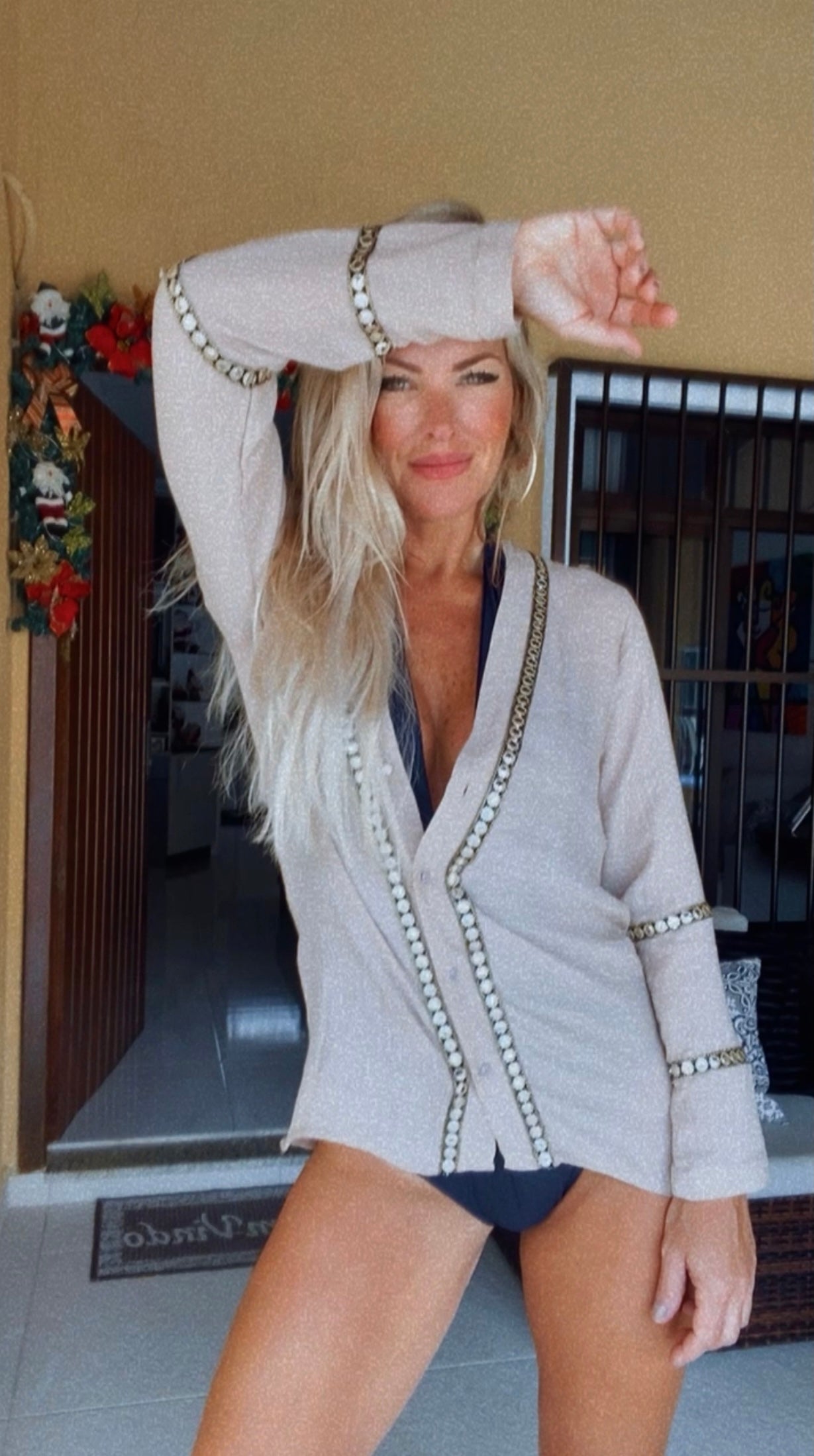 Camisa Marrakech - preta com dourado