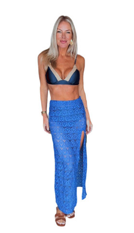 Saia de guipir Perissa - azul